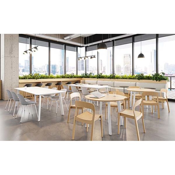 Solid Wood Stackable Restaurant Chair Veneered American Oak Plywood Seating