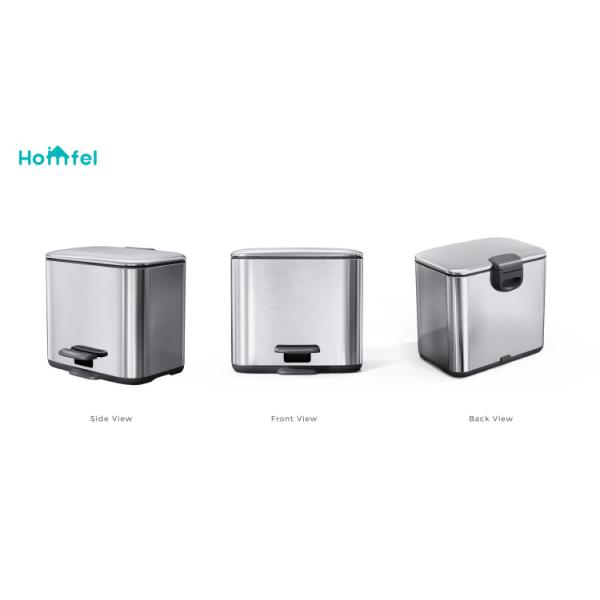 2 Division Stainless Steel Pedal Bin Household Trash Can for Stylish and Sustainable Recycling Solution