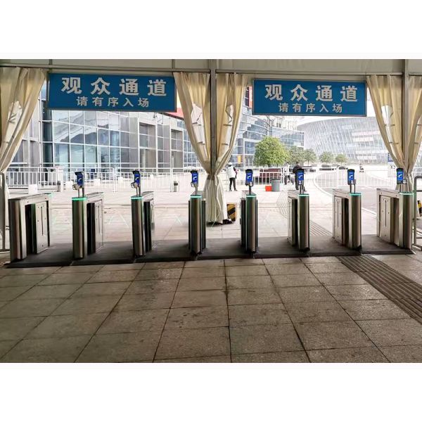 Custom Turnstile Barrier Gate Fast Access Swing Flap Barrier 1.5mm Thickness