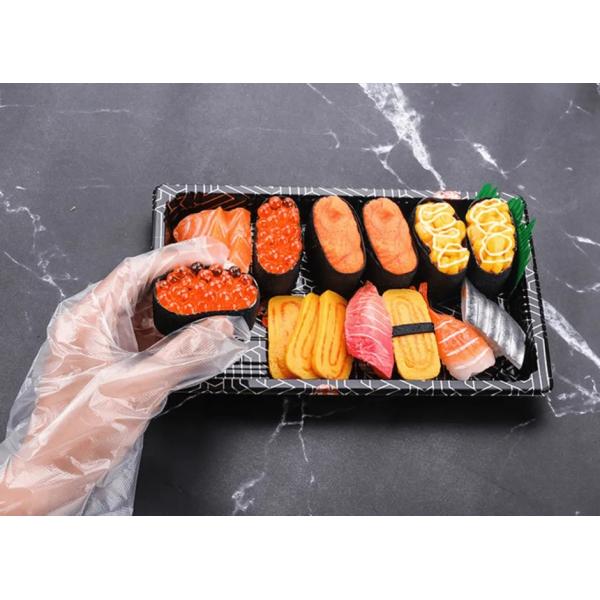 White Blue OEM Sushi PE TPE Disposable Vinyl Gloves