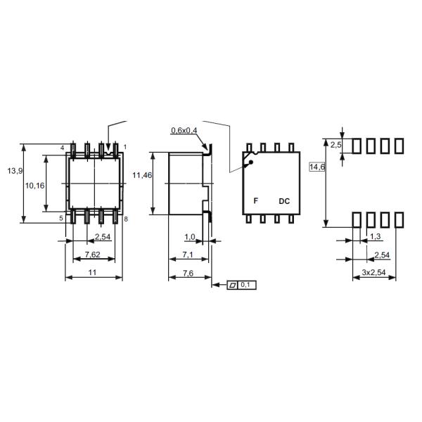 SMD/SMT Termination Small Signal Transformer T60403-K5024-X043 For Battery Management