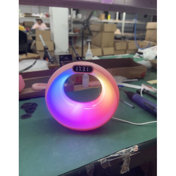 G-Shaped Smart Wireless Charger RGB Alarm Clock Speaker APP Control Atmosphere Desk Lamp Bluetooth LED Night Light