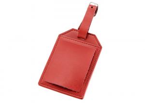 Buy cheap Rectangle PU Leather Travel Suitcase Tags Bag Labels Suitcase Tags With Buckle Strap product