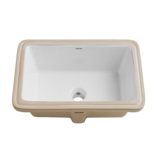 Rectangle WC Under Counter Basin White Ceramics Glazed With overflow