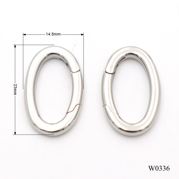 Luxury Stainless Steel Oval Shape Key Chain Ring Metal O Ring Spring Ring Snap Spring Clip