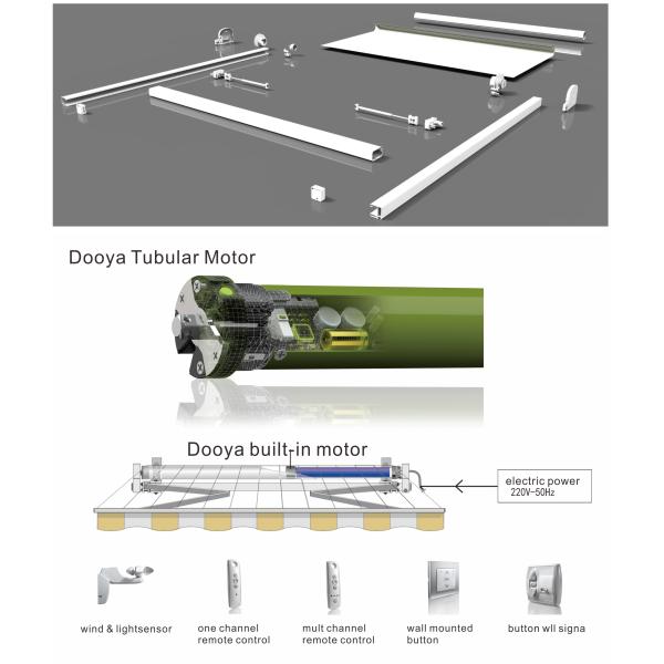 Aluminium Frame Electric Sunshade Awning Attached To House 2m 2.5m 3m Custom Sizes
