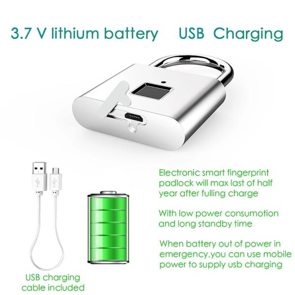 Handheld Smart Fingerprint Lock Low Power Consumption With 3.7v Lithium Battery
