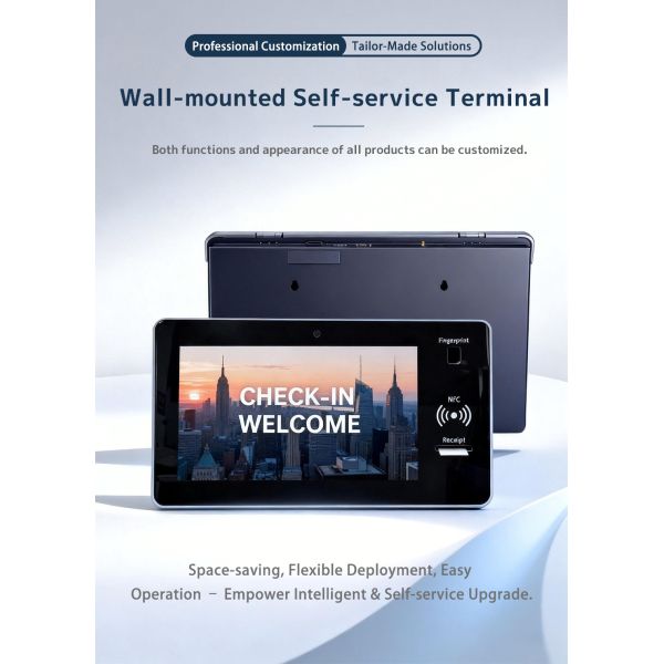 21.5" Android Wall-Mounted Self-Service Payment Kiosk WiFi Touch Screen Bill Terminal Printer Scanner OEM