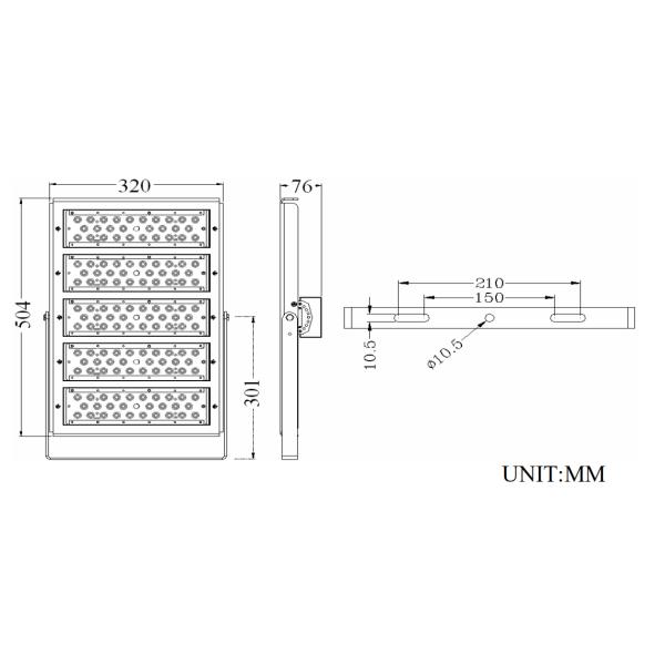 High Power 250W LED Modular Flood Light for Sport Area Lighting With Meanwell Driver