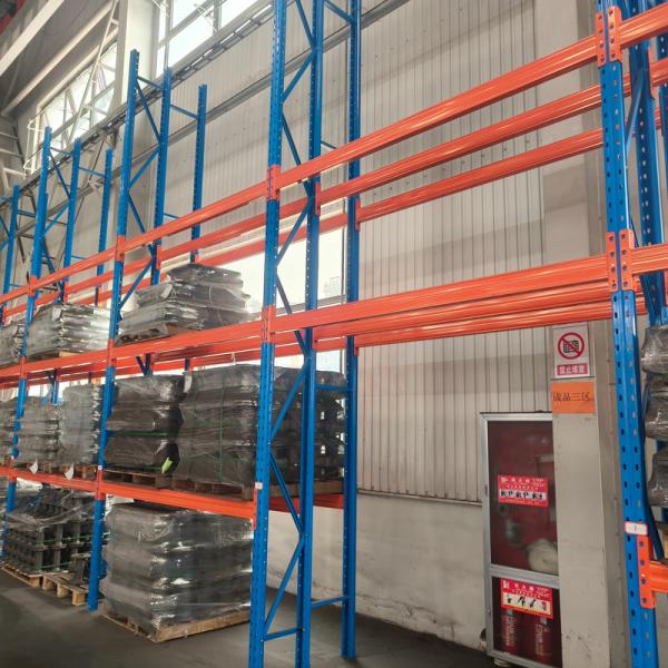 Warehouse pallet rack in use for storage application