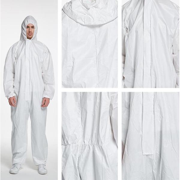 Anti static anti UV water proof cotton medical disposable hooded coverall