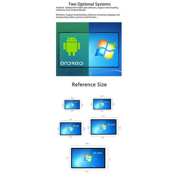 Customized 75 Inch Wall Mounted Narrow Frame LCD Display Kiosk for Shopping Malls Retail Stores and Elevators