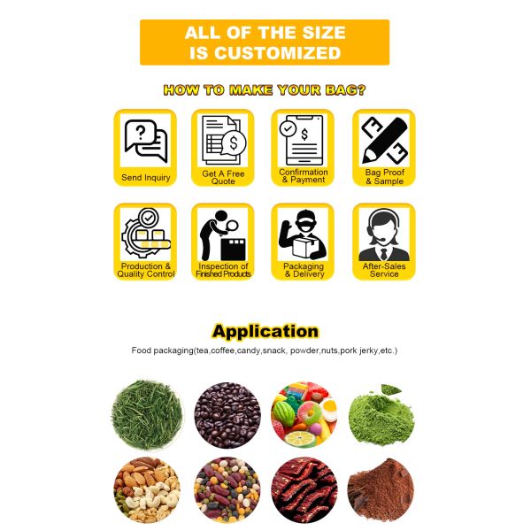 Zipper Bag MOPP PET PE Customized Potato Chips Flat Bag Resealable Packaging Bag Clear Window Logo Beef Jerky Packaging