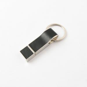 China Black Leather USB Flash Drive With Key Ring Good Make Logo Fast Speed USB 2.0 And 3.0 on sale