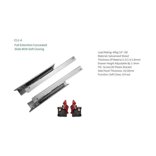 NISKO Telescopic Full Extension Concealed Soft Closing Slide manufacture