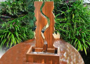 Buy cheap Geometric Decorative Corten Steel Water Feature Large Size For Yard / Garden product