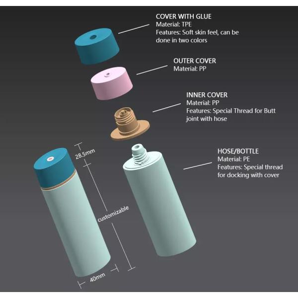 40mm Diameter Sunscreen Tube Packaging PE / ABL Cosmetic Packaging Tubes