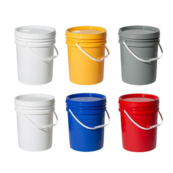 Silk Screen Printing 1L-50L Plastic Pail Pack PP Bucket with Lid and Iron Metal Handle