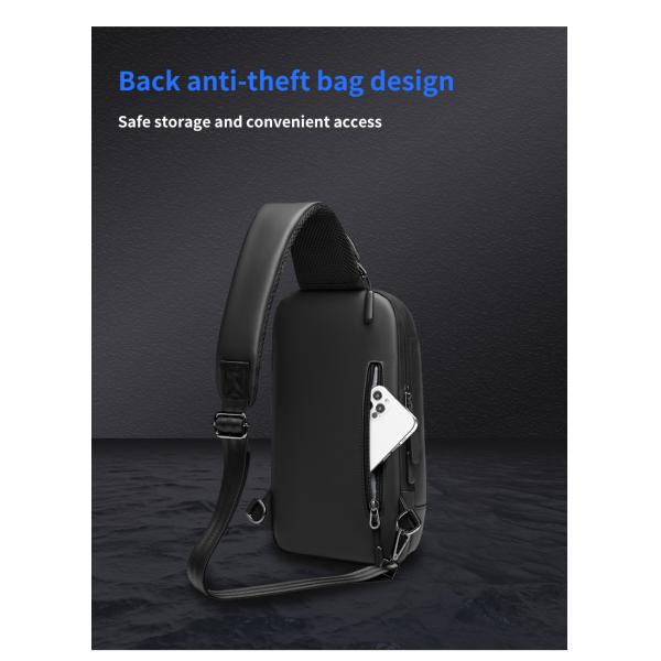 Customizable Cross Body Mens Sling Bag Multi Compartment Daily Used