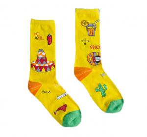 China Trendy Popular Colorful Dress Women Socks , Jacquard Logo Stylish Dress Socks Girls Cotton Socks on sale