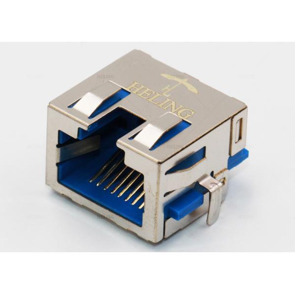 EMI Gasket Right Angle RJ45 Connector , PCB 8P8C Right Angle RJ45 Coupler