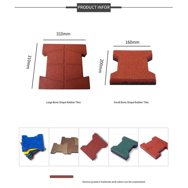 Horse Stable Easy Installation Interlocking Rubber Tile Rubber Dog Bone Paver Tile