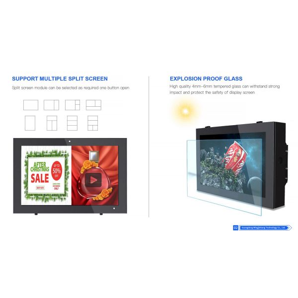 43-55 Inch HD Touch Screen LCD Outdoor Digital Signage Display Shopping Mall Station Wall-Mounted Advertising Machine