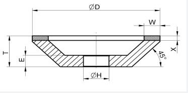 12A2/45° Resin Bond Diamond Wheel For Grinding Of Carbide-tipped Tools