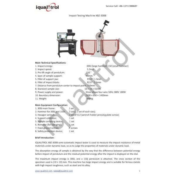 300J Computer Controlled Testing Machine Semi Automatic Charpy Impact Testing Machine