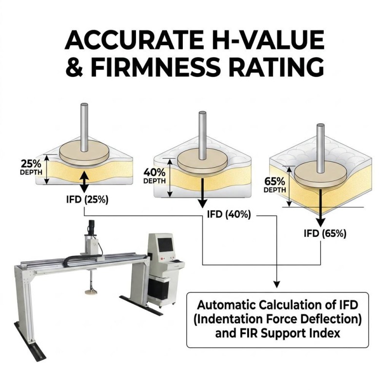Factory Price Mattress Hardness Grade Evaluation Machine Supporting ISO Standard Furniture Lab Solution