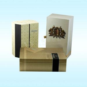 Magnet wine bottle carton boxes with ribbon