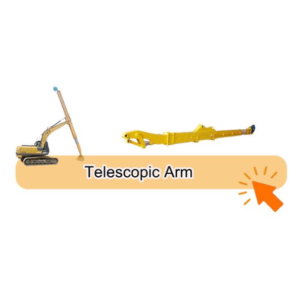 Excavator Telescopic Arm With Clamshell Bucket For Digging Foundation