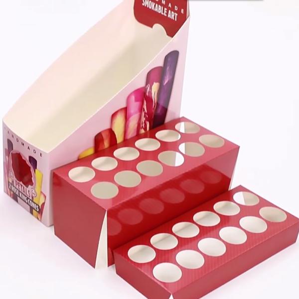 Recyclable Cigar Packaging Pre Roll Packaging Box 350-400g White Cardboard