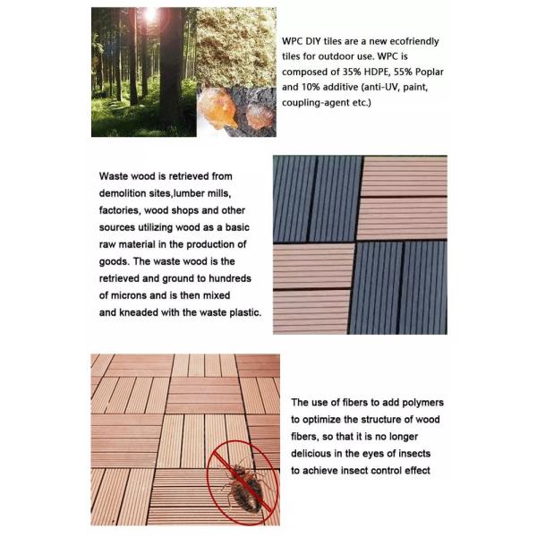 Transform Your Hotel's Outdoor Space with Interlocking Wood Deck Tiles 300x300x22/25mm