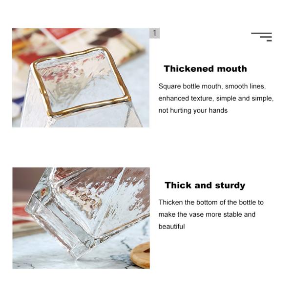 Polished Tabletop Rectangular Decorative Glass Vases With Phnom Penh Tall