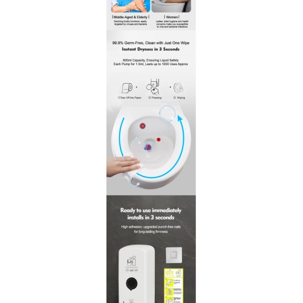 Modern Design Wall Mounted Foam Soap Dispenser with 3D Model Design for Convenient Bathroom Use