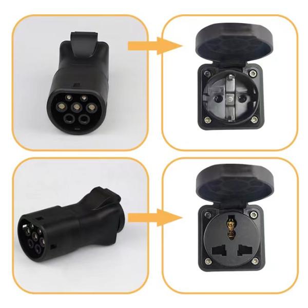 Type 2 V2L Adapter With Israel/Schuko/UK Socket Electric Vehicle To Load Adapter