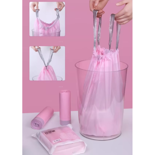 Manufacturer Pink Eco-Friendly Bio Plastic Polythene Roll Garbage Bags Side Gusset PE for Supermarket Use Wholesale