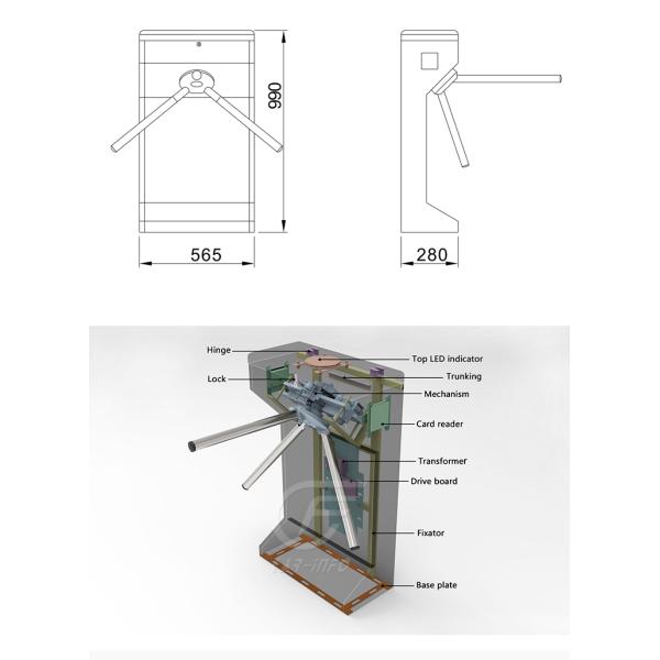 Automatic Access Control System Tripod Turnstile Gate