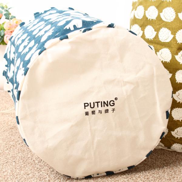 Puting Foldable washing laundry basket clothes toy storage bag large box customized blue elephant laundry facility