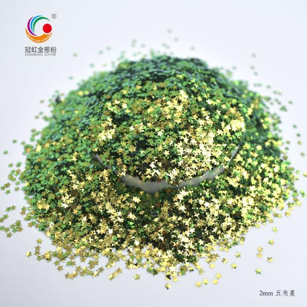 Gold Green Heart Shaped Chameleon Glitter Loose Powder Christmas Decorations