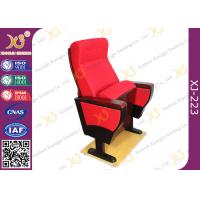 China Red Large Iron Leg Auditorium Theater Chairs For Conference Fire Retardant for sale
