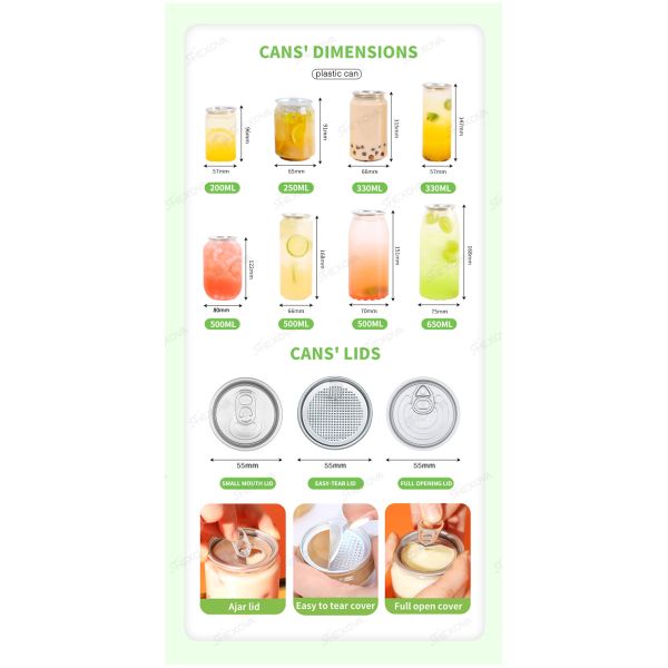 Cold Coffee Plastic Pet Cans For Beverages Soda Energy Drinks Custom Logo Disposable