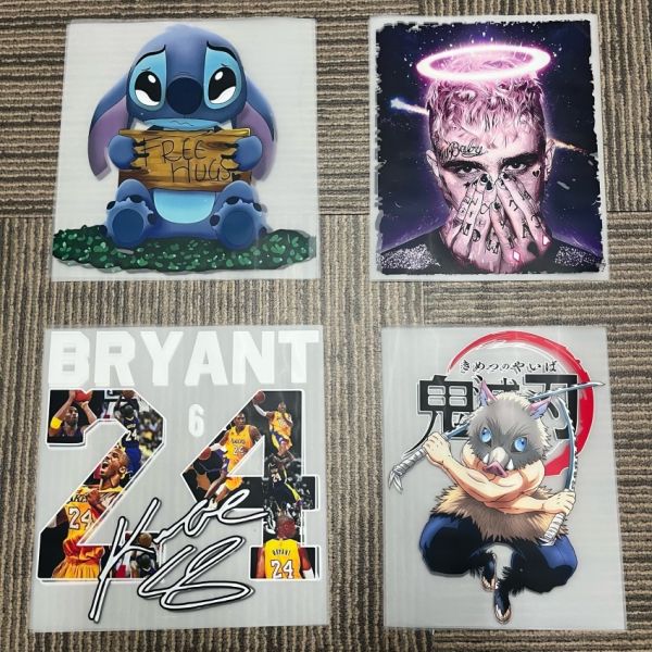 Machine Washable High Stretch Custom DTF Transfer Stickers with Customizable Designs for Heat Transfer Printing