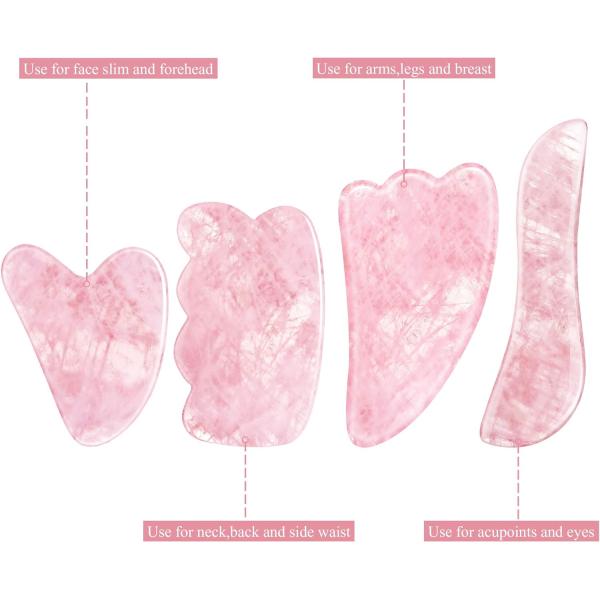 Rose Quartz Natural Jade Scraping Board Jade Stone Facial Gua Sha Board Massage Tools