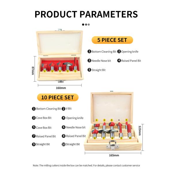10 Piece Carbide Tipped Router 12mm Trimming End Mill 6 Flute Cnc Router Bits For Wood