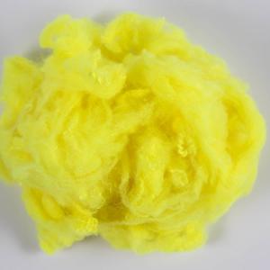 China Yellow 100% Recycled PET Polyester Staple Yarn Fiber on sale