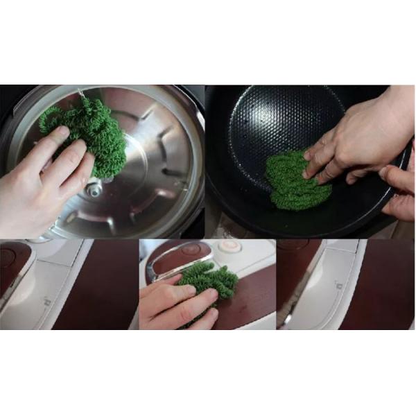 Dish Cleaning Soft Scouring Pad , Round Shape Polyester Fiber Kitchen Scrub Pads