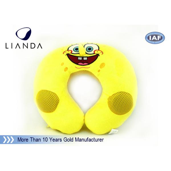 Customized Animal Memory Foam Pillows , Soundbox U Shape Pillow With Velvet Cover
