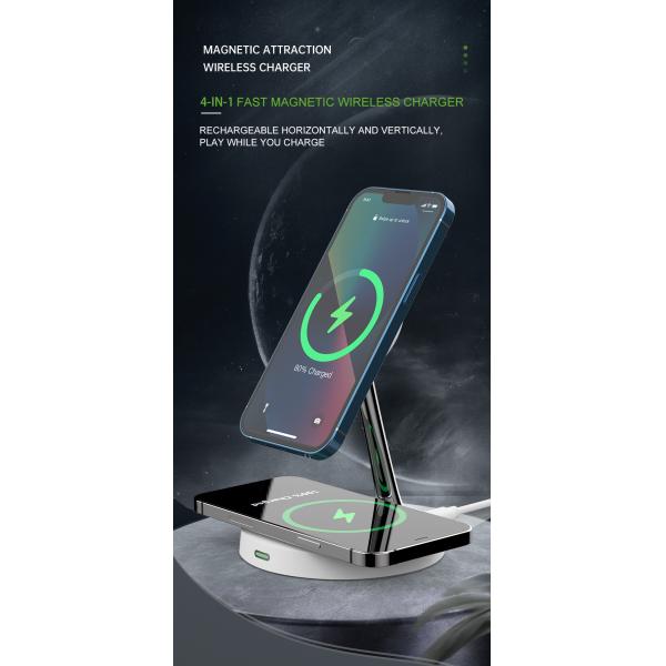 15W Dual Plug Night Light Wireless Charger Stable Fast Charging Wireless Charger